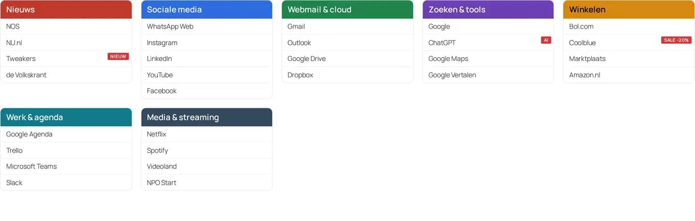 Lijno Startpagina - WordPress-plugin voor het maken van een startpagina